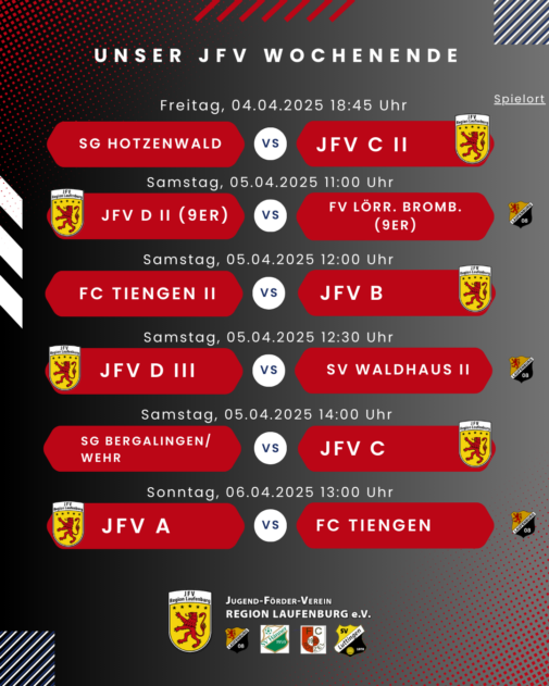So sieht unser JFV Wochenende aus