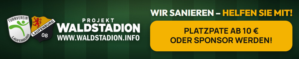 Projekt Waldstadion Laufenburg – Wir sanieren, helfen Sie mit! Platzpate ab 10 € oder Sponsor werden: www.waldstadion.info